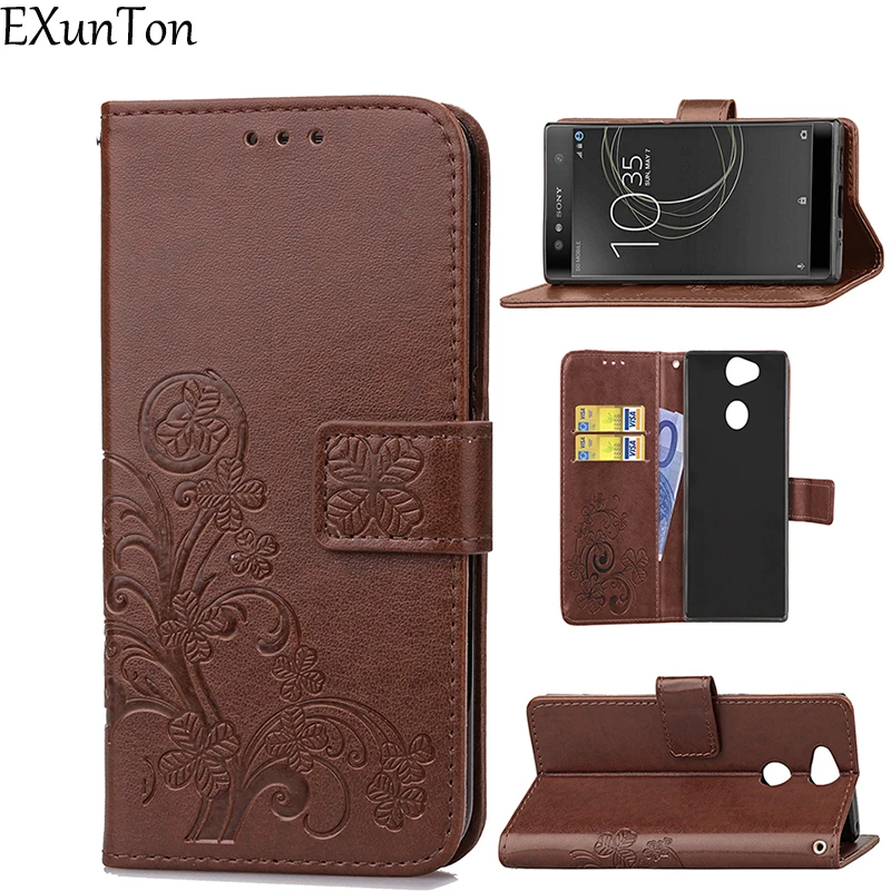 Флип чехол EXUNTON для sony XZ2 Premium/XZ2 Compact/XA3 Ultra из искусственной кожи флип с подставкой