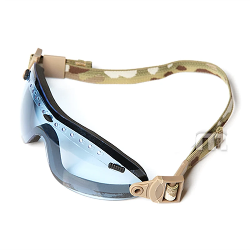 

Outdoor Sports Tactical BOOGIE REGULATOR Goggle Paintball Glasses Low Profile Adjustable Eyewear Blue lens