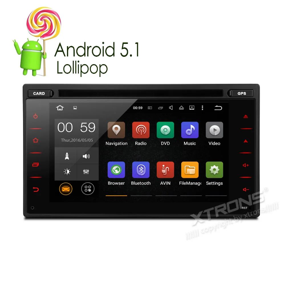  XTRONS 6.2" Android5.1 in dash 2 din Car DVD Player audio HD touch Screen 1080P Video WiFi GPS Stereo OBD2 for Nissan 