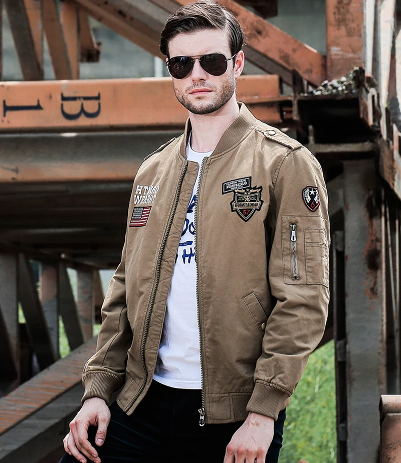 Compra chaqueta bomber militar hombre online al por mayor