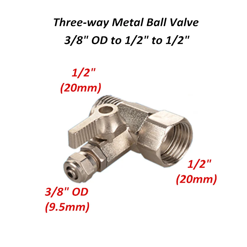 RO фильтр-смеситель для воды адаптер Впускной металлический латунный шаровой клапан переключатель 1/" 3/8" OD трубка до 1/" RO водопроводный вентиль