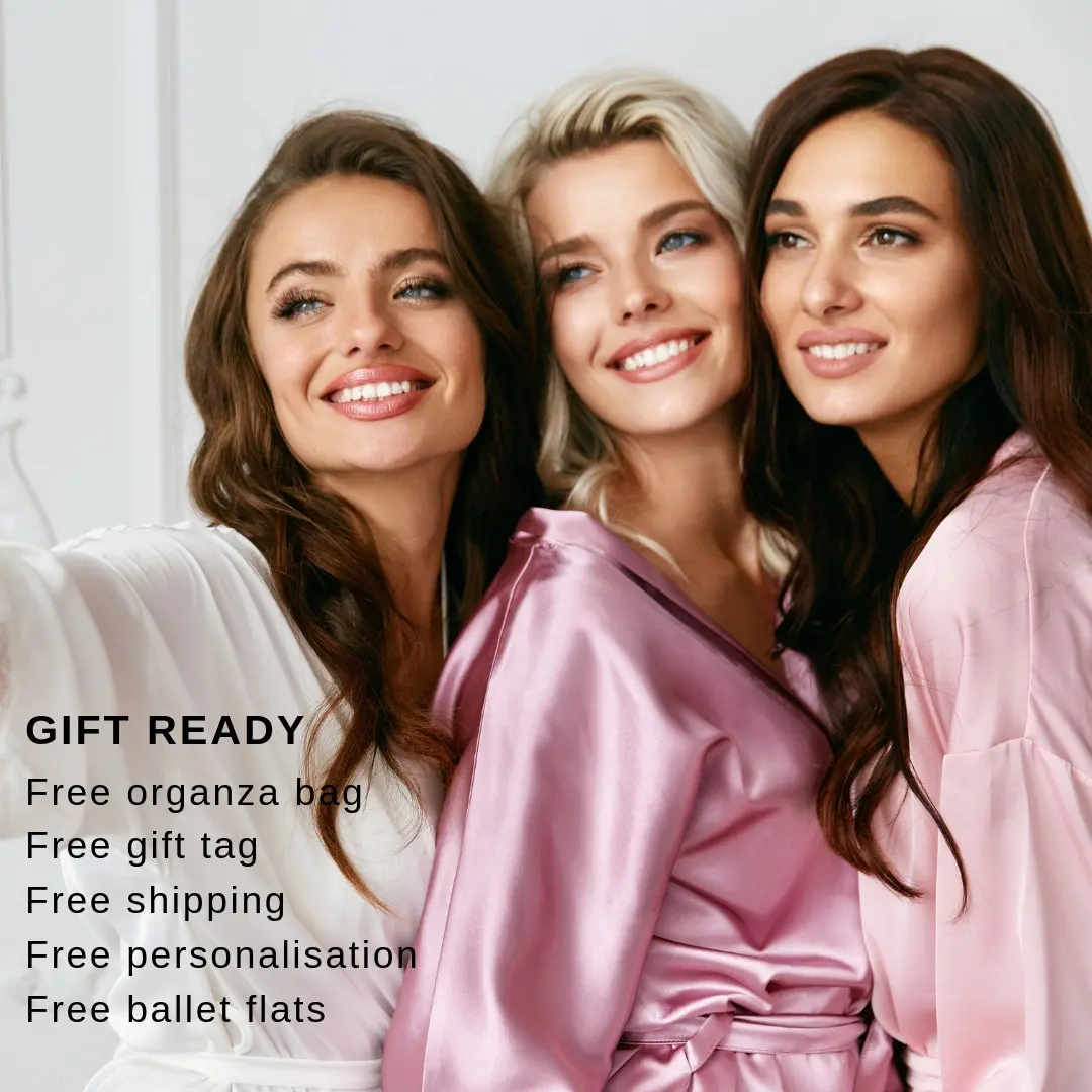 

YUXINBRIDAL Colors Golden Font Gown Robes Satin Silk Bride Robe Wedding Robe Bride Bridesmaid Dressing Gown Bridesmaid White