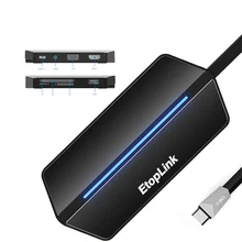 EtopLink USB Hub Многофункциональный USB-C адаптер с Тип-C видео в формате 4 K HD/VGA SD кард-ридер адаптер USB 3,0 USB C Тип C преобразователь