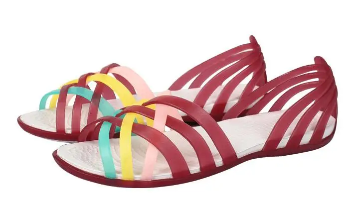 

2016 jelly shoes plastic flat sandals hollow out comfortable fashion sexy female plastic Roman yu ping beach shoes with students