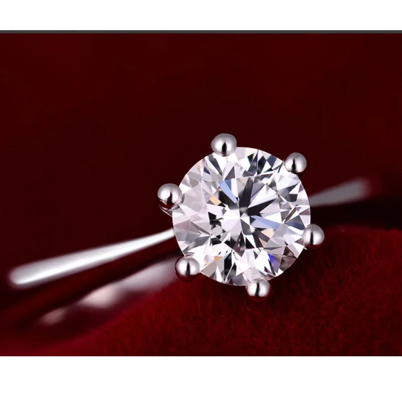 Женское кольцо с твердым кристаллом, Классические свадебные ювелирные изделия, кольца для помолвки, женские модные ювелирные аксессуары