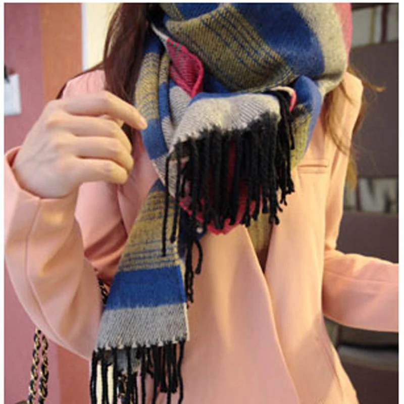 Winter New Designed 2016 font b Tartan b font Scarf Plaid Scarf Designer Wool Basic Shawls