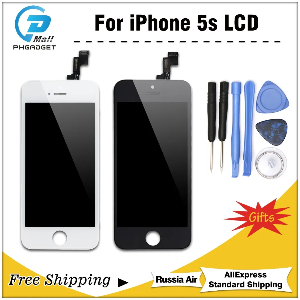 1PCS AAA Quality LCD Display for iPhone 5S Touch Screen Digitizer Assembly Replacement free shipping | Мобильные телефоны и
