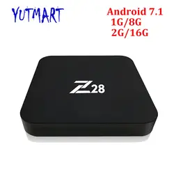 10 шт. [Z28] Full HD медиаплеер H.265 2,4 г Wi-Fi 4 К 1 ГБ DDR3 8 ГБ eMMC 4 ядра Smart Android 7,1 Rockchip RK3328 ТВ коробка Z28