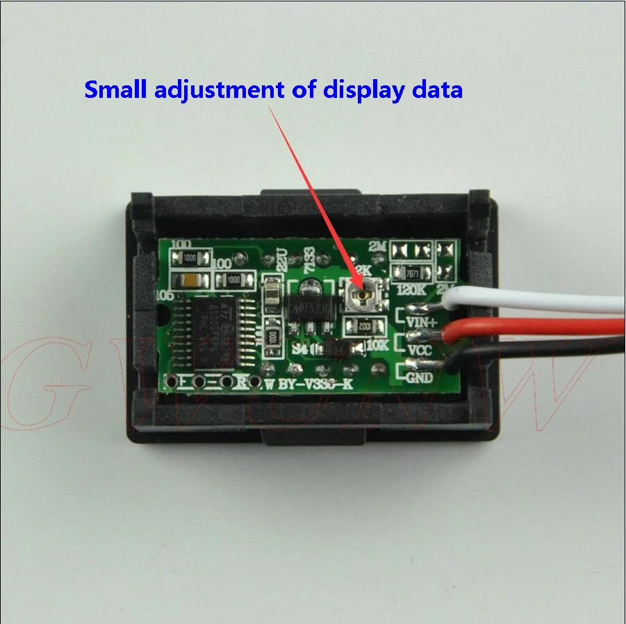 GWUNW BY336VK DC 0-999 в(1000 в) 3 Бит 0,36 дюйма тестер напряжения Цифровой вольтметр Панель метр