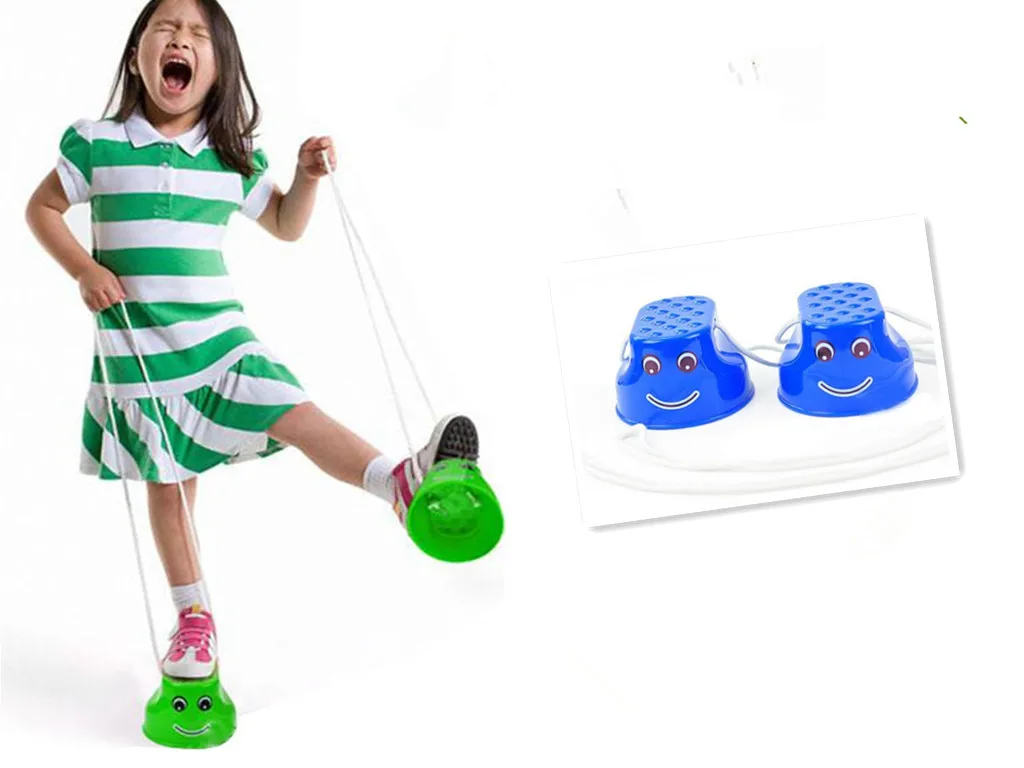 1 Pair Plastic Walk Stilt Jump Toys Outdoor Fun Sports Balance Training