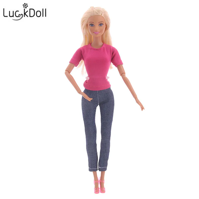 Одежда для куклы Luckdoll рубашка + джинсы подходит шарнирных кукол 30 см 1/6 аксессуары