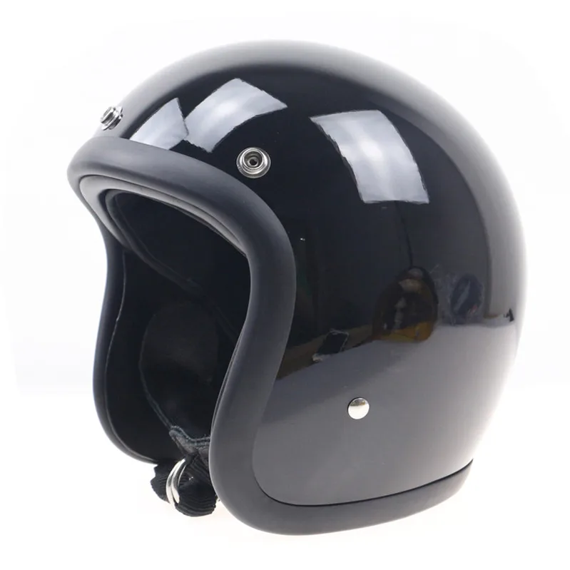 TT CO стиль мотоциклетный шлем не более Грибная голова светильник вес и удобная Стекловолоконная оболочка ручной работы открытый шлем - Цвет: black
