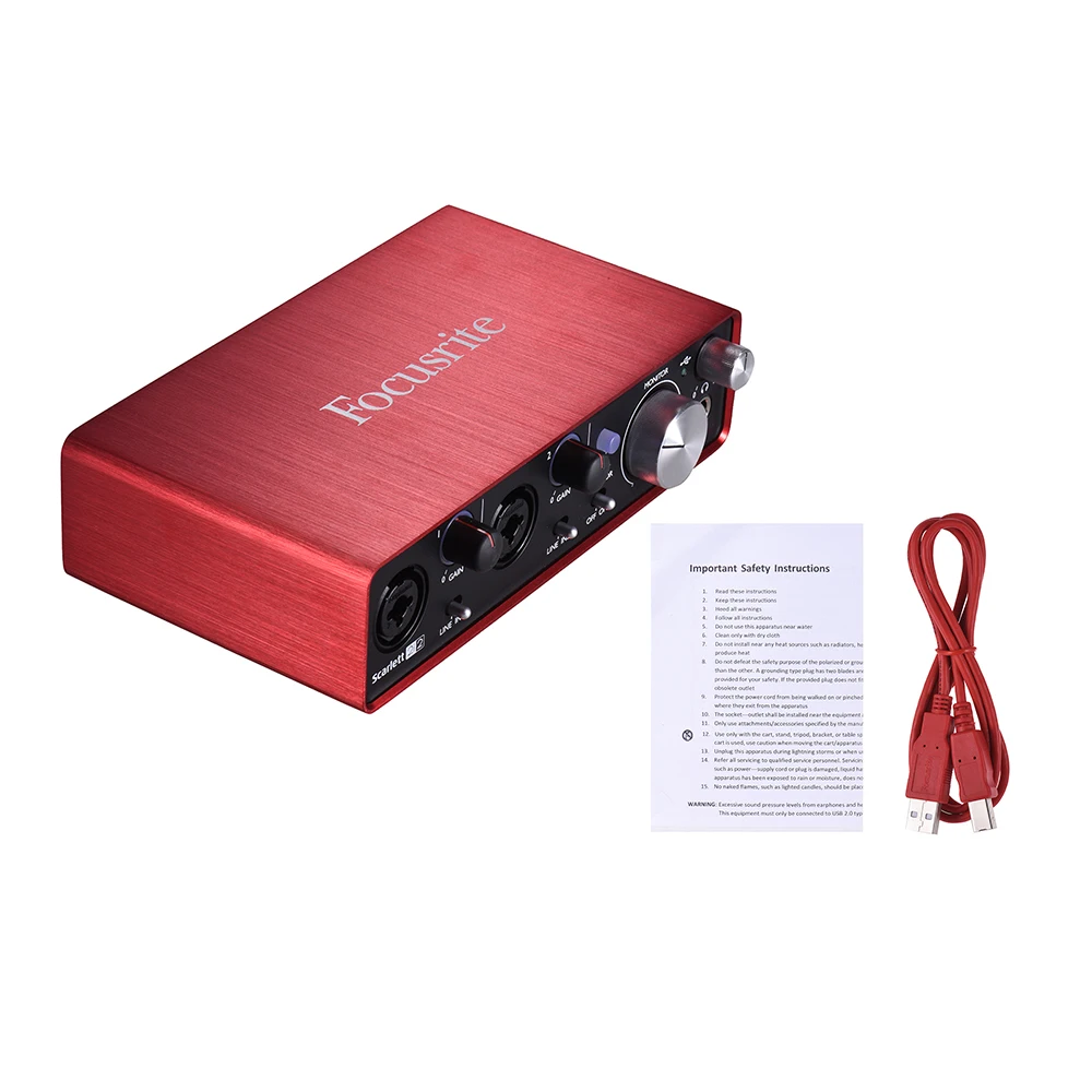 

FOCUSRITE Scarlett 2i2 II 2nd generation Upgraded New Professional recording audio interface USB2.0 sound card with mic preamp