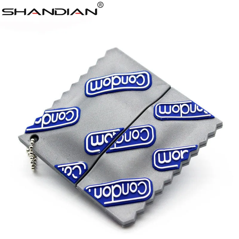 

SHANDIAN rubber usb flash drive condom pendrive 4GB 8GB 16GB 32GB 64GB cartoon pen drive Creative USB 2.0 Pass H2testw