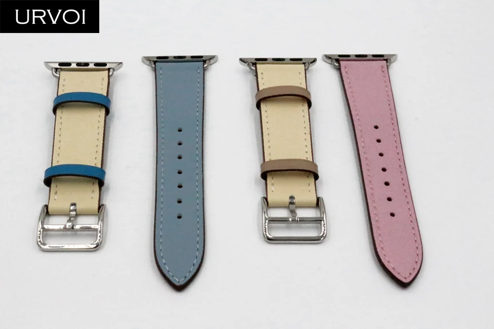 URVOI один тур для apple watch серии группа 5/4 3/2/1 Swift кожаный ремешок наручных часов iWatch