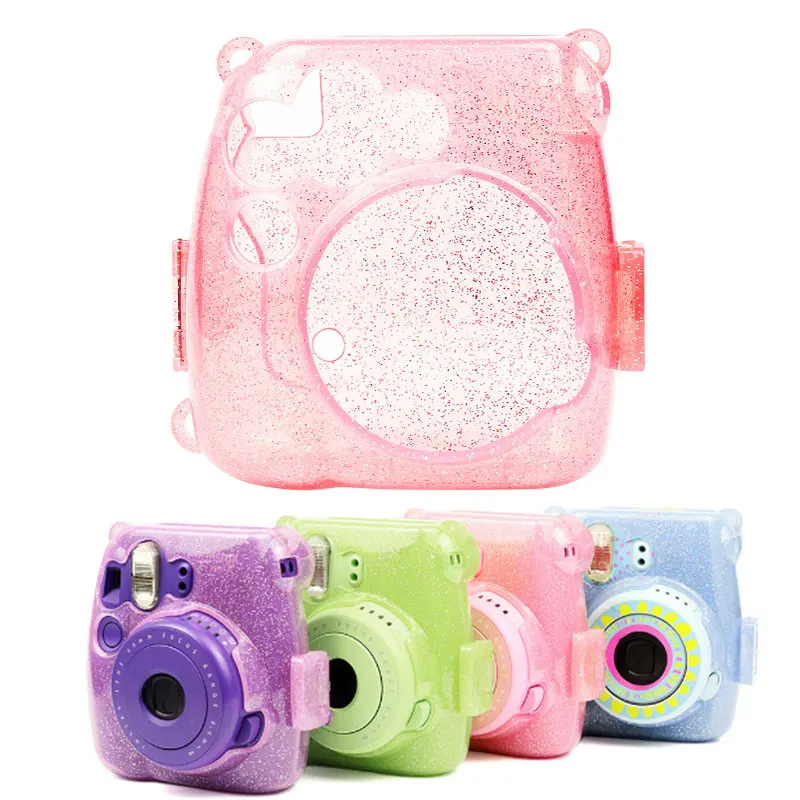 

Newest Instant Camera Bag Case for Fujifilm Instax Mini 9 Mini 8 8+ Case Camera Skin Cover Classic Bling Noctilucent Jelly Color