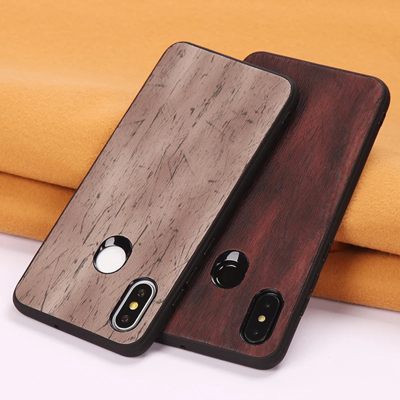 

Luxury Phone Case For Xiaomi Mi 8 lite A1 A2 lite Mix 2S Max 3 case Wood texture Soft Cover For Redmi Note 5 6 Pro case