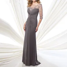 Eleganter chiffon brautkleid mutter 2016 kristall perlen sleeve formale abendkleid benutzerdefinierte QW07