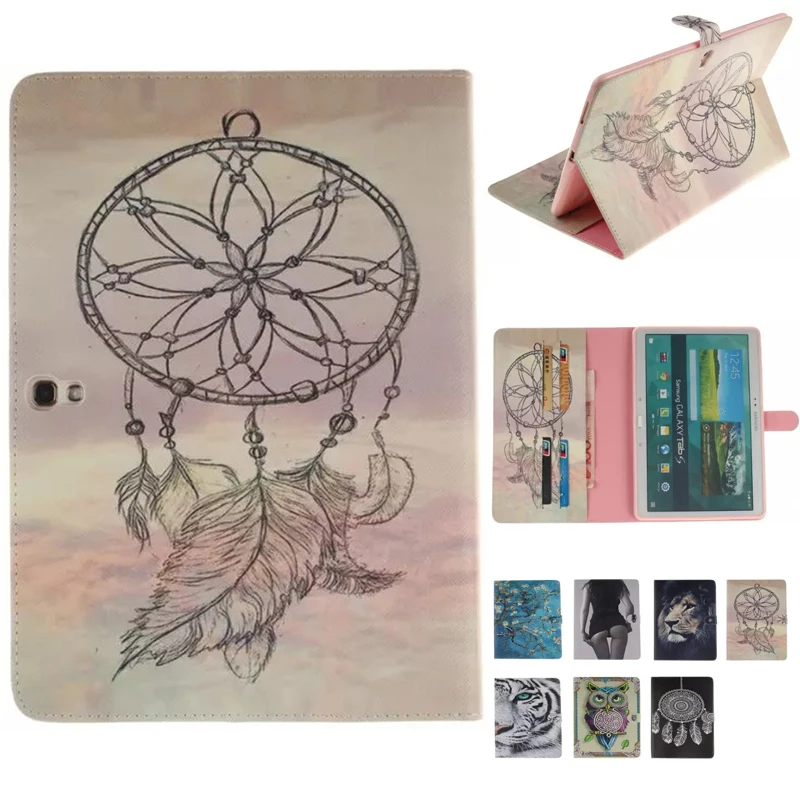 

Tiger Owl Girls Painted Flip Silicone PU Leather Case For Samsung Galaxy Tab S 10.5 T800 T805 Case Cover tablet Funda Skin Shell