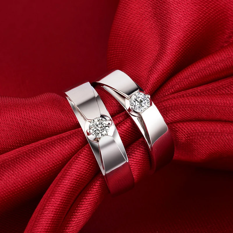 

18ct Gold 0.15+0.15ct Diamond Couple Set Rings Wedding Bands Engagement Rings for Men Women Free DHL Shipping