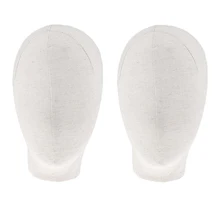 2Pcs 21'' Canvas Head Display Mannequin Model Wig Jewelry Sunglass Hat Stand