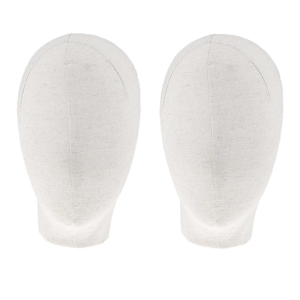 

2Pcs 21'' Canvas Head Display Mannequin Model Wig Jewelry Sunglass Hat Stand