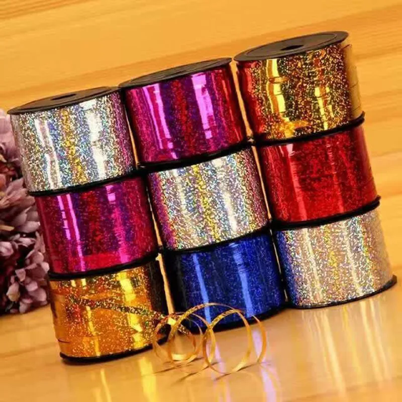 

New fashion 100 yard laser ribbons wedding balloons ribbons for children 's birthday wedding party balloons 90M (L)x 0.5CM (W)