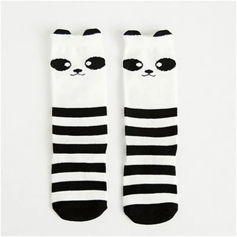 Носки для малышей Детские гольфы с рисунком и большим бантом, кружевные детские черно-белые носки гетры для маленьких девочек, детские хлопковые носки - Цвет: 5
