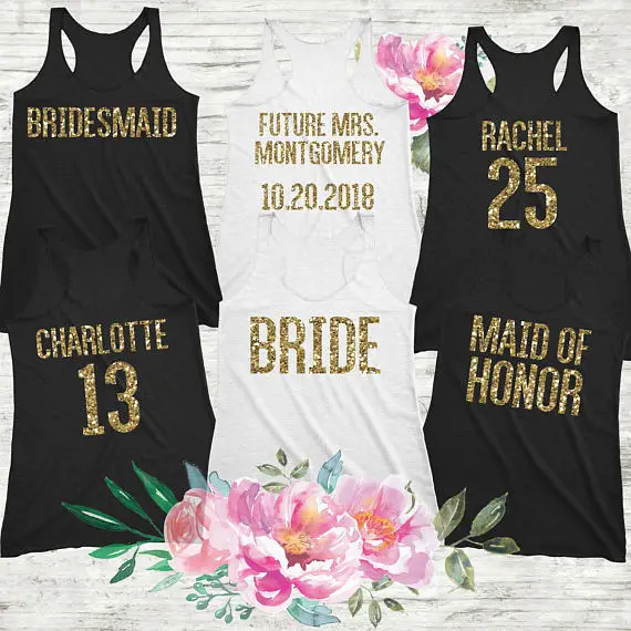 personalised bridesmaid t shirts