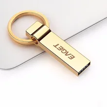 Eaget Золотой U-Disk USB 3.0 Flash Drive портативный металла Memory Stick кольцо для ключей флэш-диск флешки для компьютера