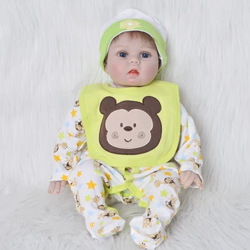 

22inch 55cm Bebe silicone reborn baby soft dolls toys for children gift real baby newborn girl dolls alive boneca reborn
