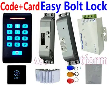

800 user RFID Card+ Pin code+ EM ID card or MF IC Card standalone access control Surface mounted Drop Bolt Lock doors door bell