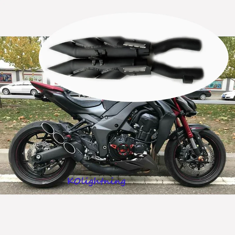 

Full Motorcycle Exhaust System Pipe Three-Hole Muffler Pipe Middle Mid Connecting Link Pipe For Kawasaki Z1000 2010-16 Slip on