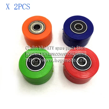 

8mm 10mm Drive Chain Pulley Roller Slider Tensioner Wheel Guide For Pit Dirt Street Bike Motorcycle Atv CRF M8 M10 Orange Red