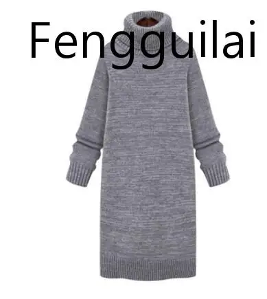 

2019 Medium-long Thick Turtleneck Pullover Sweater Women&#39s Clothing Autumn And Winter Loose Lady Warm Sweater Knit shirt Dres