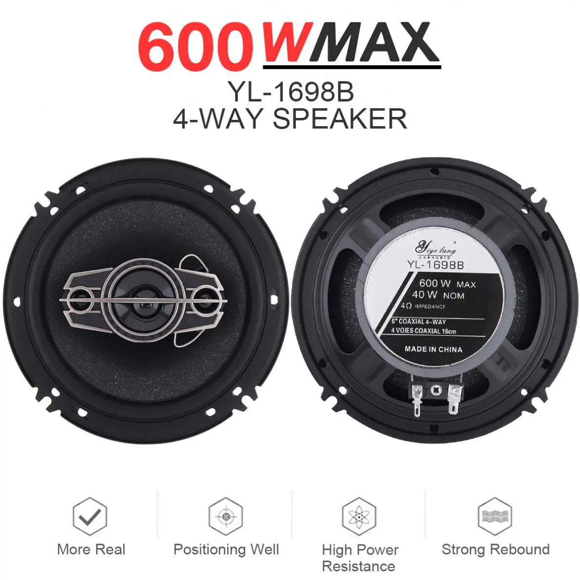 Goedkoop 2 Stuks 6.5 Inch 600W 4 Manier Universele Auto Coaxiale Auto Muziek Stereo Volledige Bereik Frequentie Hifi Luidsprekers Non  Destructieve Installatie