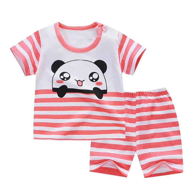 

2019 new Children's Sets Summer Short Sleeve boys clothes set cotton girls clothes two-Piece body suit quality kids clothes set