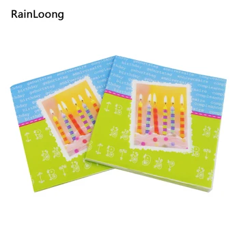

[RainLoong] Candle Birthday Paper Napkin Printed Feature Tissue Decoration Servilleta 33cm*33cm 5packs (20pcs/pack)