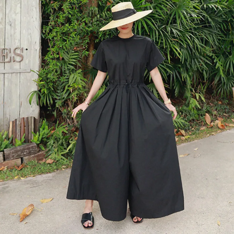 TVVOVVIN 2020 New Summer Fashion Women Clothes Short Sleeves Round Neck High Waist Jumpsuit Full Length Loose Fashion V009 TVVOVVIN 2020 New Summer Fashion Women Clothes Short Sleeves Round Neck High Waist Jumpsuit Full Length Loose Fashion V009