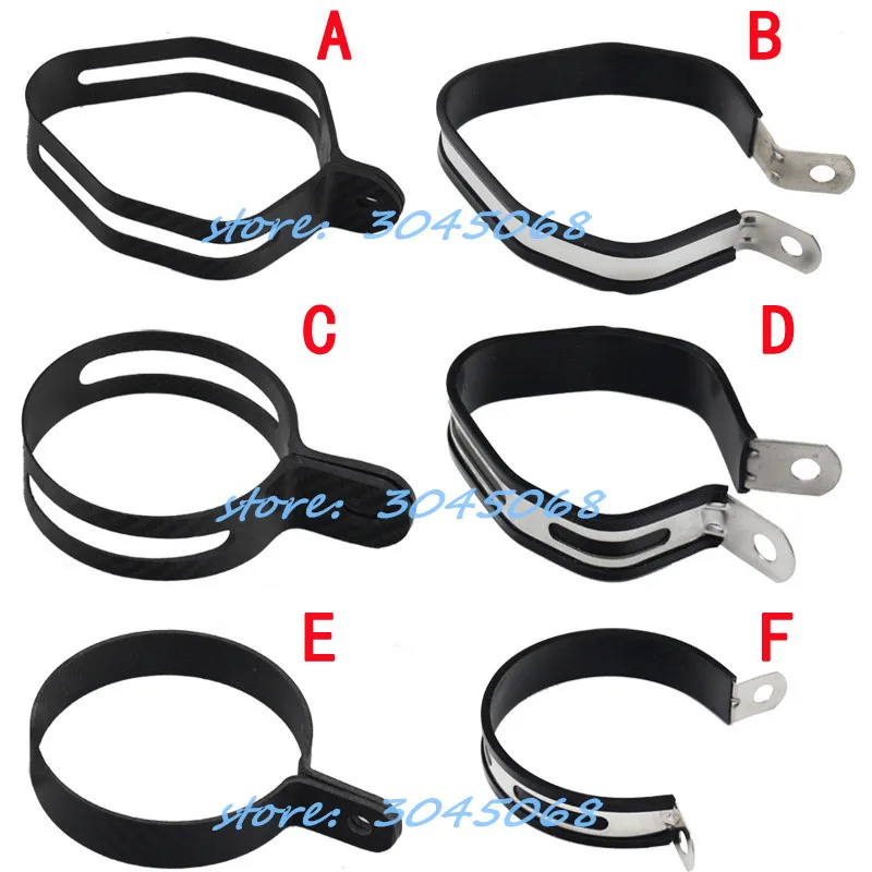 

Carbon Fiber Stainless Steel Holder Clamp Fixed Ring Support Bracket For Motorcycle Akrapovic Exhaust Pipe Muffler Fixed Circle