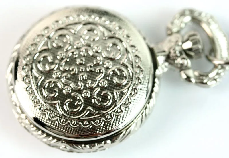 Серебряные модные антикварные мини кварцевые карманные часы