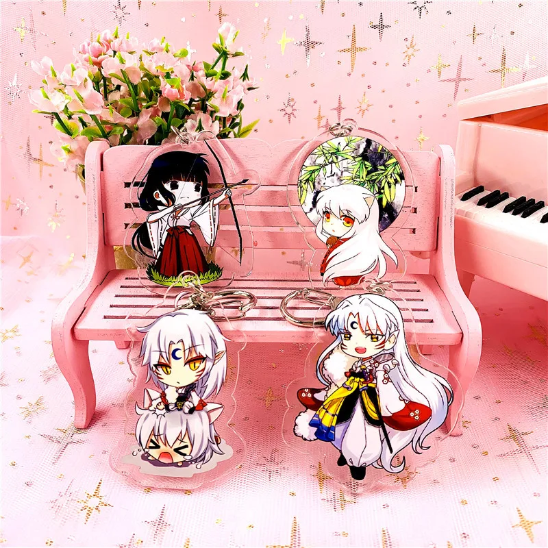 

Japanese Anime Inuyasha Keychain Fashion Cartoon Figure Bag Pendants Car Key Chains Holder Best Friend Graduation Gift
