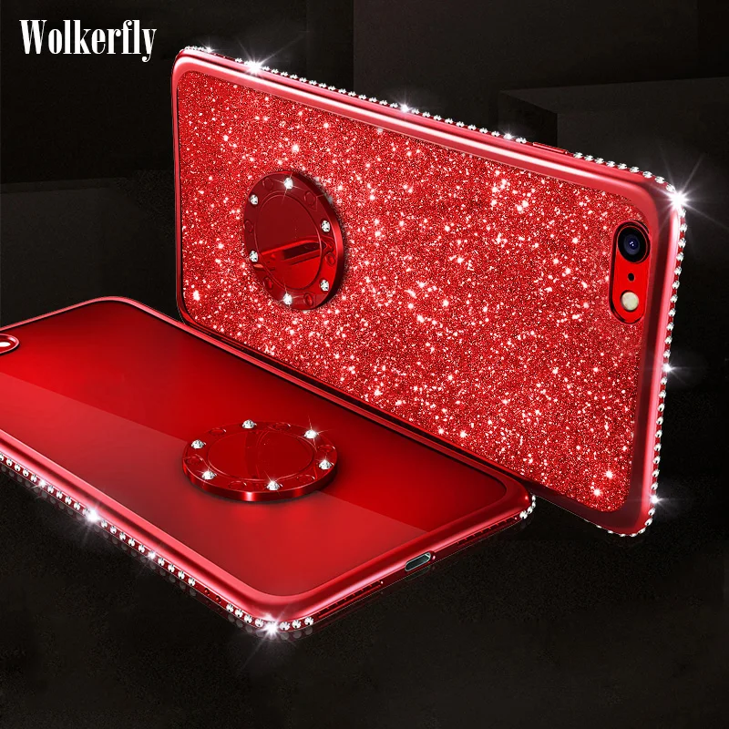 

Glitter Phone Case For Huawei P30 Pro P20 Mate 10 20 Lite ON Honor 8X 7X 9 Nova 3 3i P Smart Plus Luxury Diamond Cover Coque