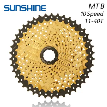

SUNSHINE 10Speed Freewheel MTB Mountain Bike Parts Cassette Freewheel Golden 11-40T for SHIMANO M590 M610 M675 M780 M975 X5 K7