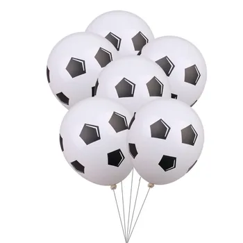 

100pcs/lot 12inch Thicken Soccer Balloon White Color Kids Toys Football Balloon Baby Shower Decoration Balloon Party Supplies