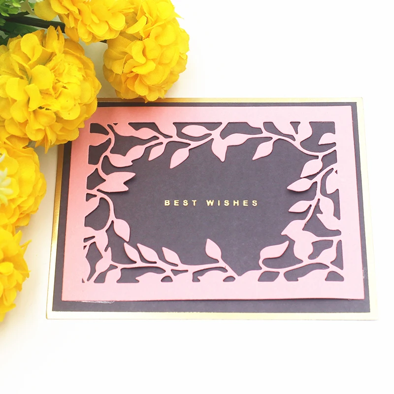 

Flower Frame Rectangle Cover metal Background die cutting dies scrapbooking embossing folder suit for cutting machine