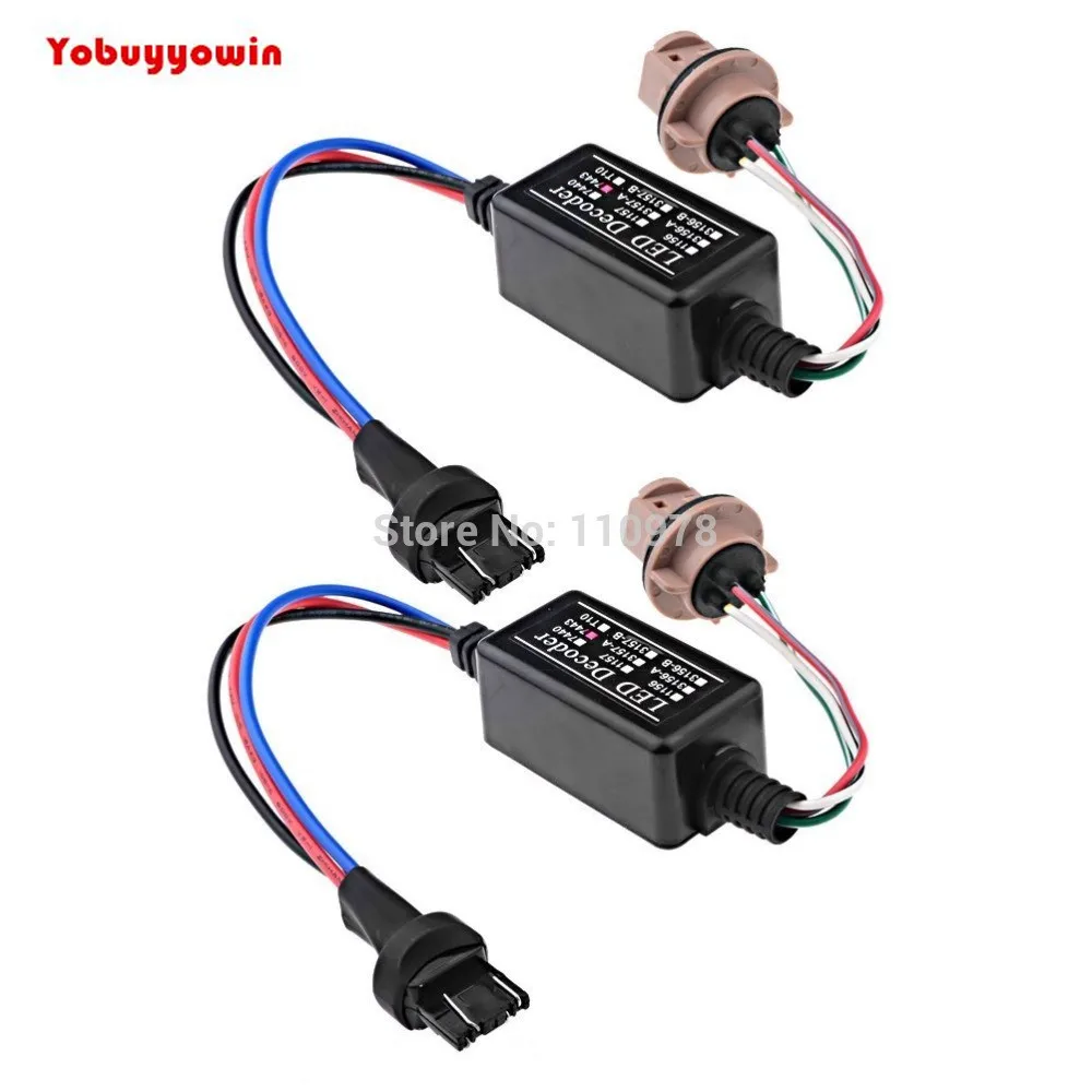 

2X T20 7440 7444 7443 LED Decoder Warning Error Canceller Turn Signal Lamp Anti Flicker Load Resistor Set