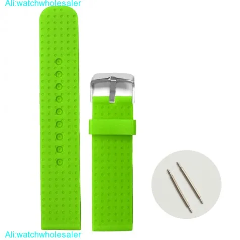20mm Spring Green Silicone Jelly Rubber Ladies Men Watch Band Straps WB1053O20JB