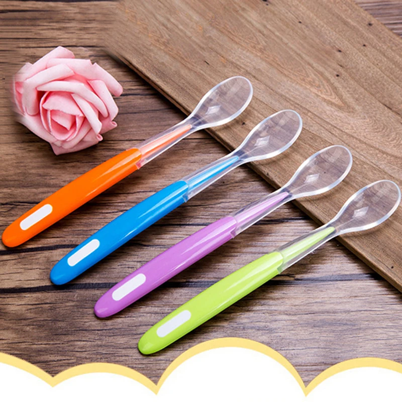 Kids Soft Silicone Spoon Portable Baby Infants Given Medicines Ice Cream Fruite Safety Feeding Utensils Spoon P10
