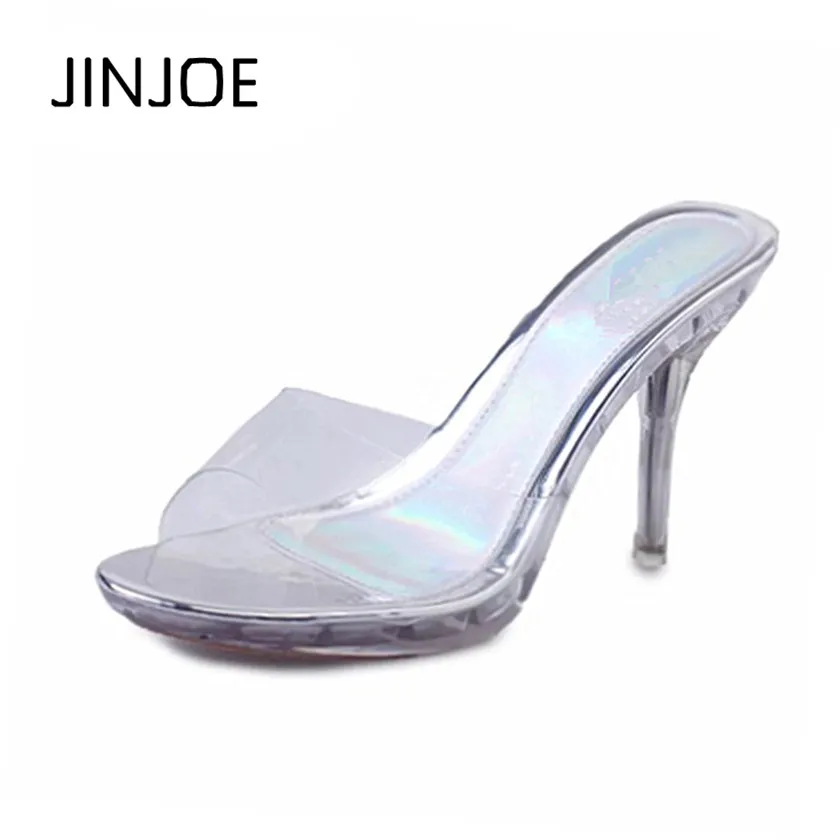 

Sexy Shoes Gladiator Women Pumps Perspex Platform High Heels PVC Clear Crystal